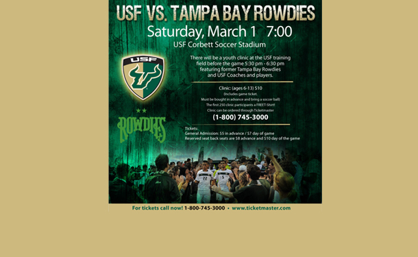USF Men's Soccer plays Tampa Bay Rowdies