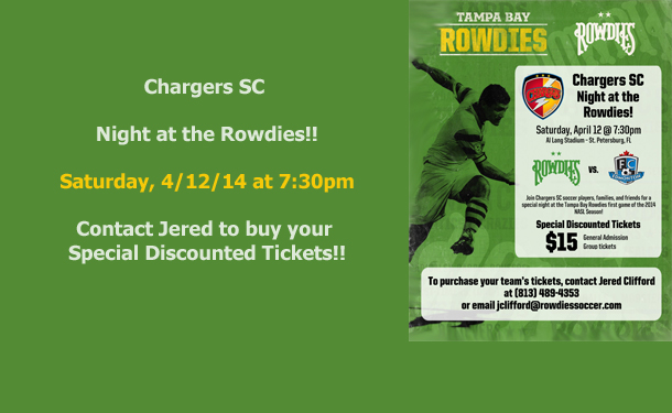 Chargers SC Night at the Rowdies!!